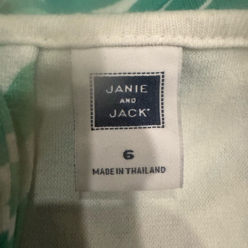 Janie and Jack Green Leaf Print Kids Dress - Picture 4 of 5